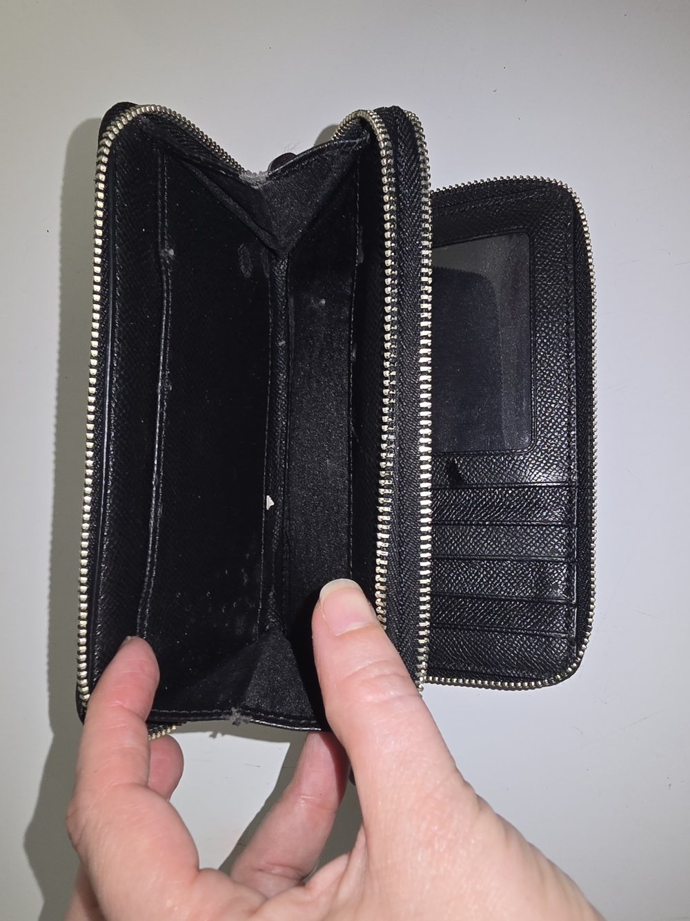 Coach Black Glitter Zip Wristlet Wallet with Gold Logo - Picture 6 of 9
